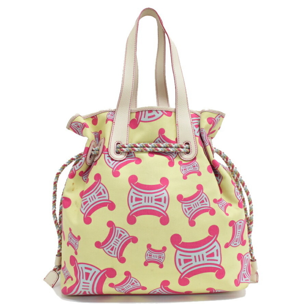 Celine Triomphe Leather Drawstring Shoulder Tote … - image 3